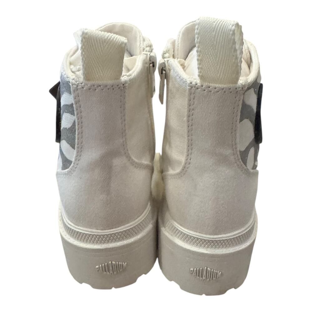 New Palladium Pallabase Twill Custom Grey Flames White Booties Boots 6 - Picture 5 of 6